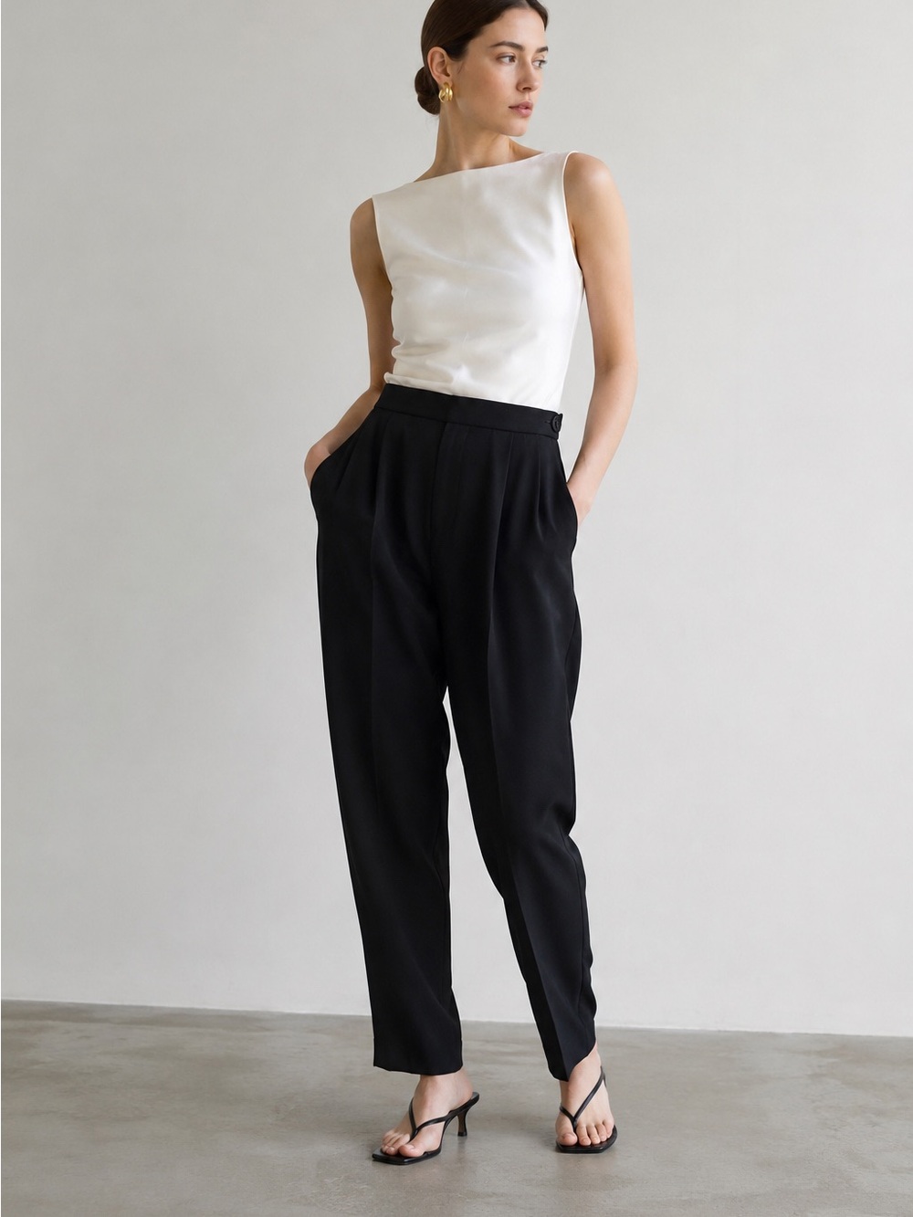Vintage Moschino Tapered Trouser Pants Black Capsule Wardrobe Classic